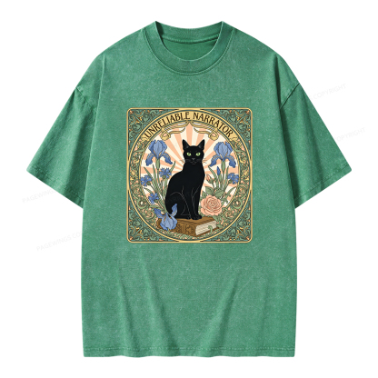 Pagewings Unreliable Narrator Unisex Washed T-shirt