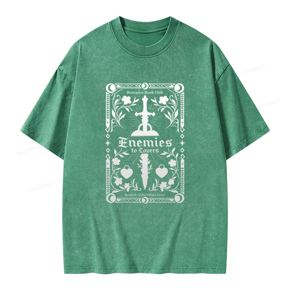 Pagewings Enemies to Lovers Unisex Washed T-shirt