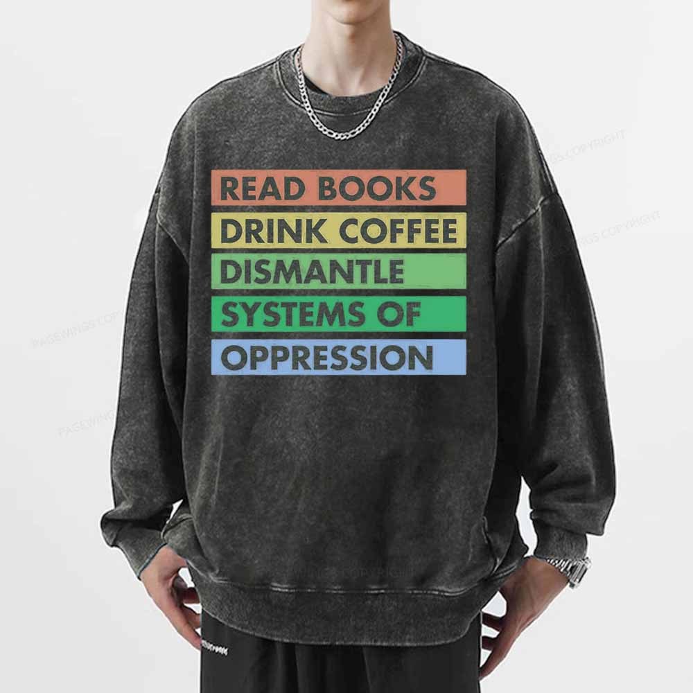 Pagewings Read Books T-Shirt Unisex Washed Sweatshirt