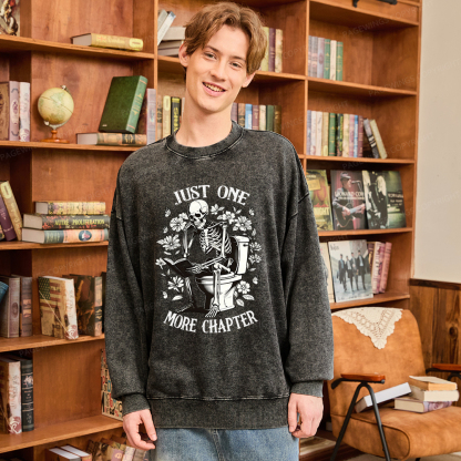 Pagewings Just One More Chapter Unisex Washed Sweatshirt