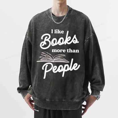 Pagewings Books More Than People Unisex Tee Unisex Washed Sweatshirt