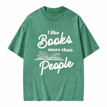 Pagewings Books More Than People Unisex Tee Unisex Washed T-shirt