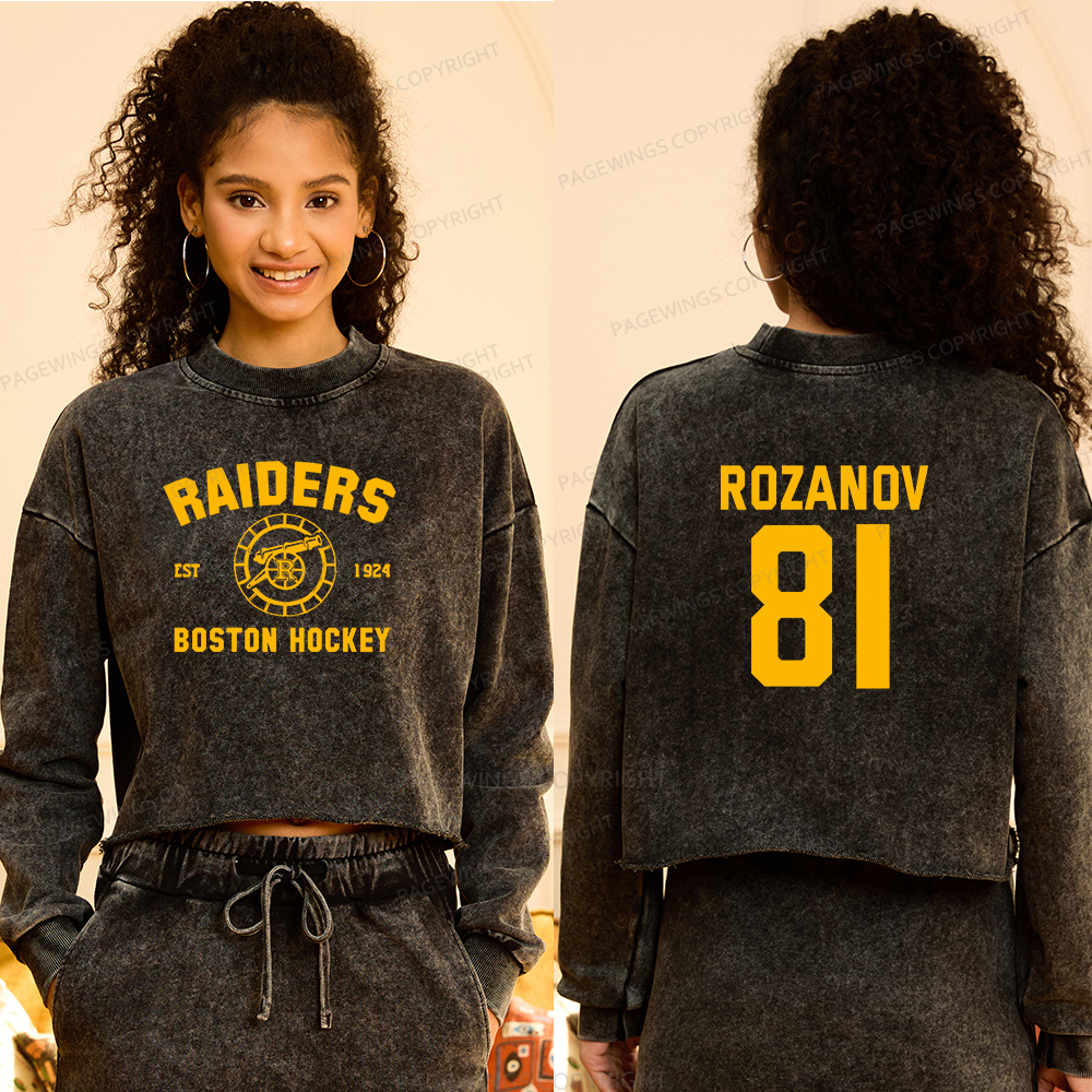 Pagewings Romance Novel Lover Washed Crop Sweatshirt