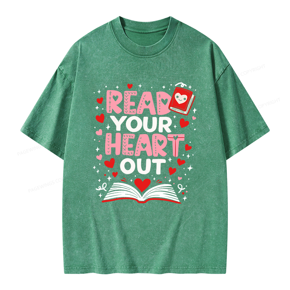 Pagewings Read Your Heart Out Valentine Unisex Washed T-shirt