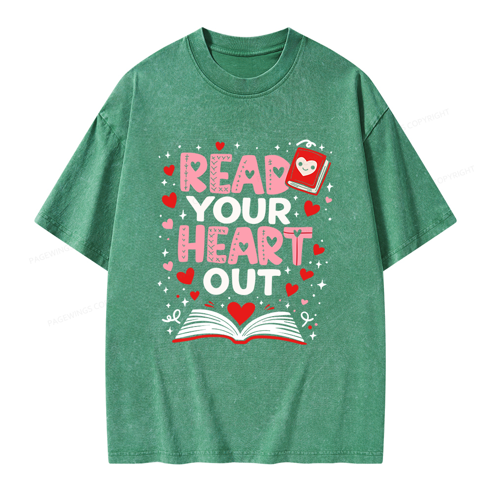 Pagewings Read Your Heart Out Valentine Unisex Washed T-shirt