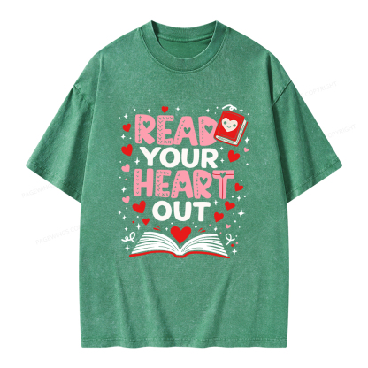 Pagewings Read Your Heart Out Valentine Unisex Washed T-shirt