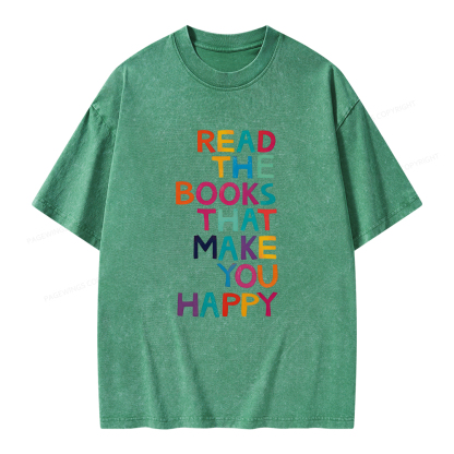 Pagewings Read The Books That Make You Happy Unisex Washed T-shirt