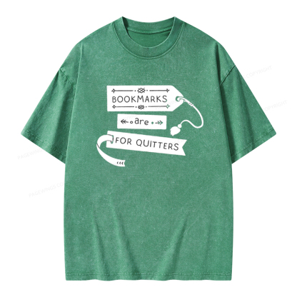 Pagewings Bookmarks Are For Quitters Unisex Tee Unisex Washed T-shirt
