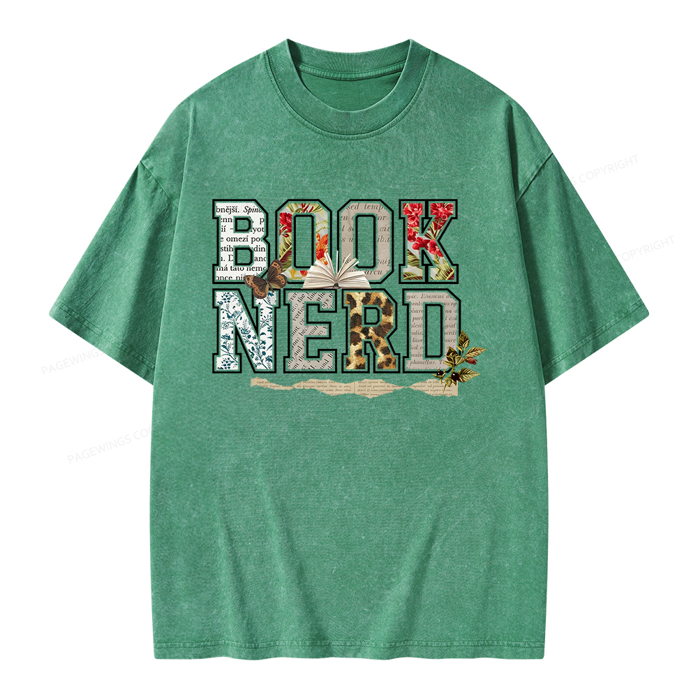 Pagewings Book Nerd Unisex Washed T-shirt