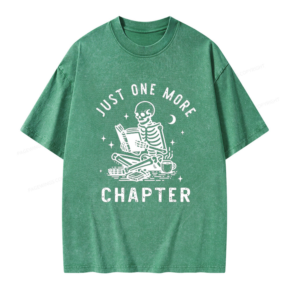 Pagewings Just One More Chapter, Bookish lover Classic T-Shirt Unisex Washed T-shirt