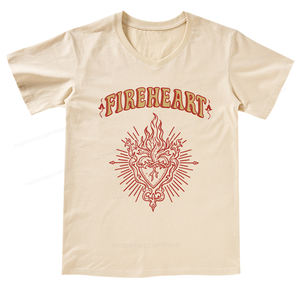 Pagewings Fireheart V-neck T-shirt
