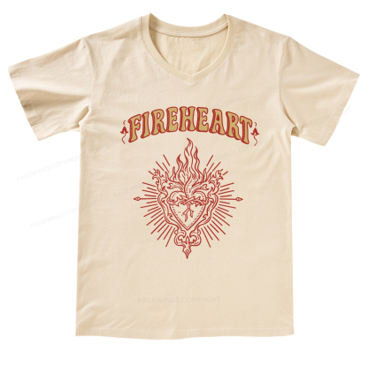 Pagewings Fireheart V-neck T-shirt
