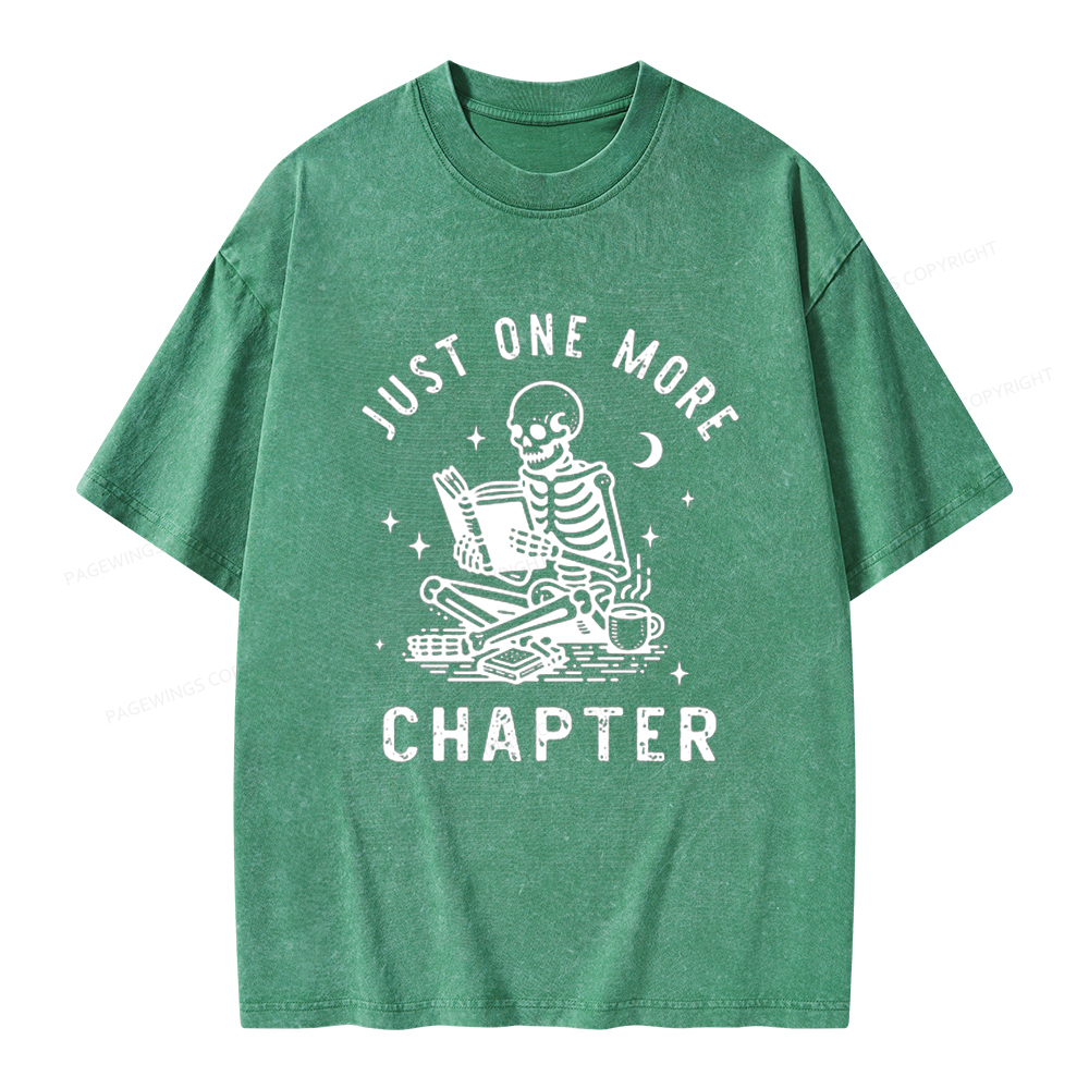Pagewings Just One More Chapter, Bookish lover Classic T-Shirt Unisex Washed T-shirt