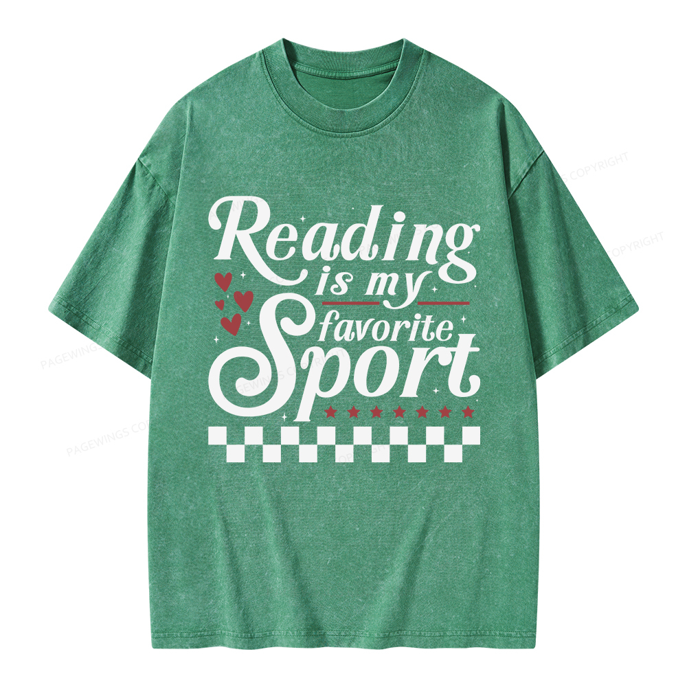 Pagewings Reading Is My Favorite Sport Unisex Washed T-shirt
