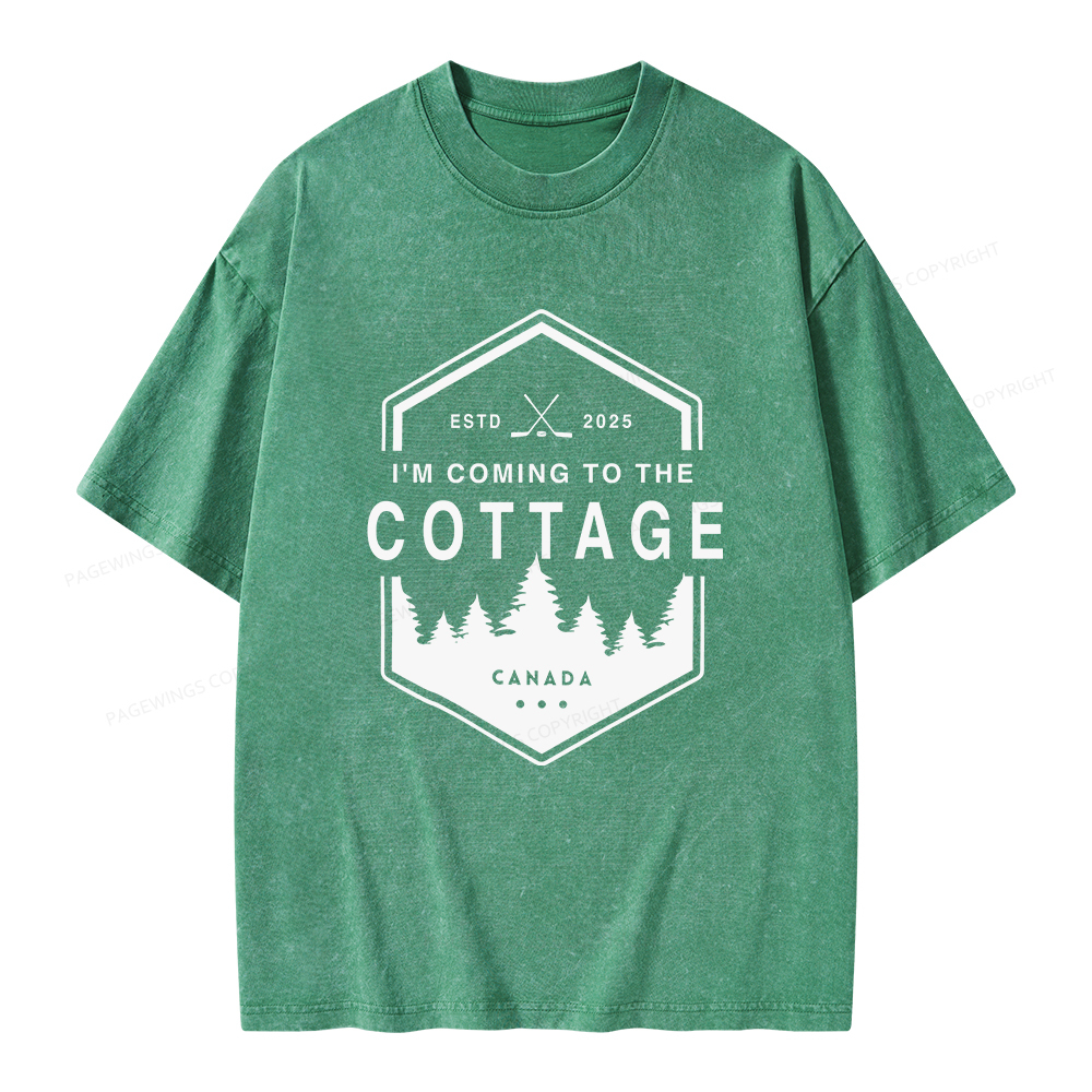 Pagewings Coming To The Cottage Unisex Washed T-shirt