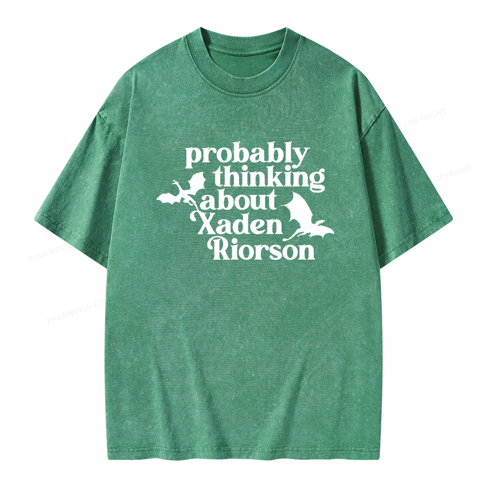 Pagewings Probably Thinking About Xaden Riorson Unisex Washed T-shirt