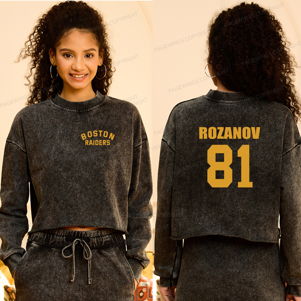 Pagewings Romance Novel Lover Washed Crop Sweatshirt