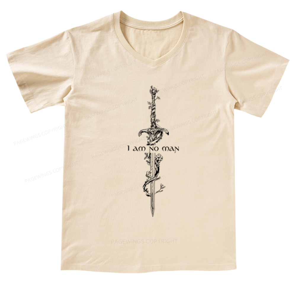 Pagewings I Am No Man V-neck T-shirt