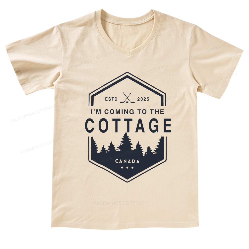 Pagewings Coming To The Cottage V-neck T-shirt