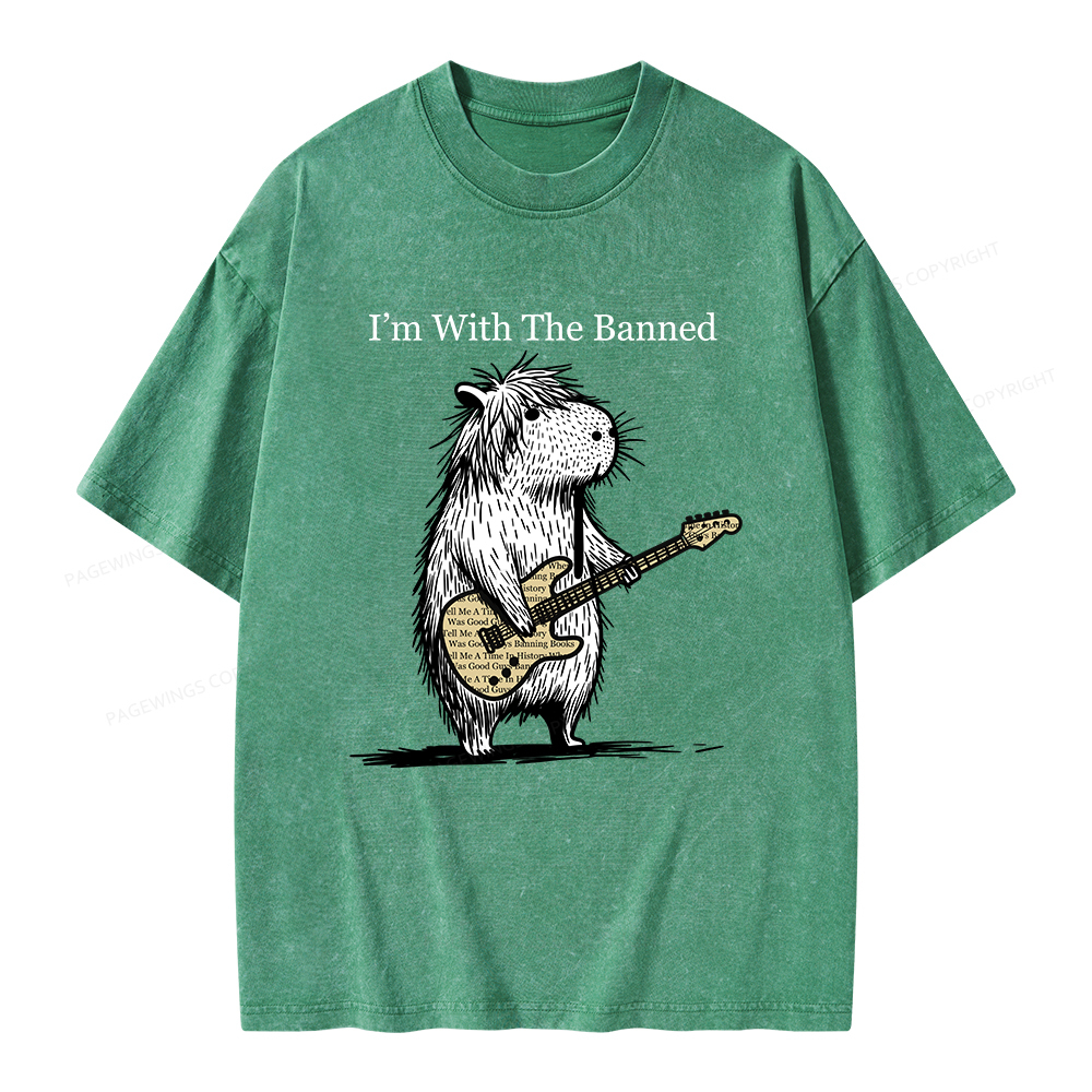 Pagewings I'm With The Banned Unisex Washed T-shirt