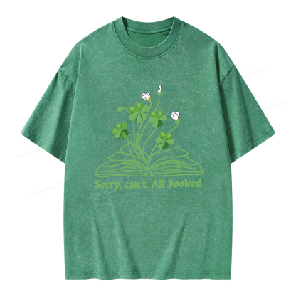 Pagewings St Patricks Day Book Lover Unisex Washed T-shirt
