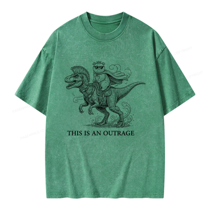 Pagewings This Is An Outrage Unisex Washed T-shirt