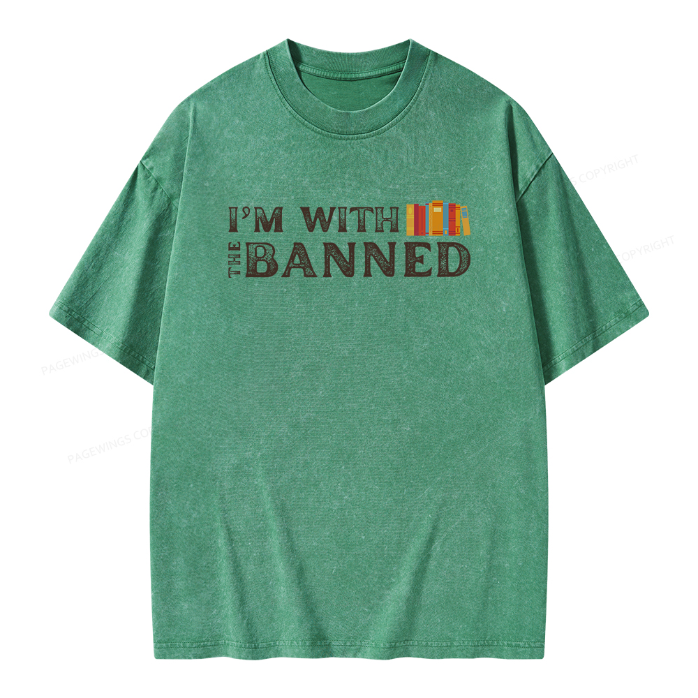 Pagewings I'm With The Banned Unisex Washed T-shirt
