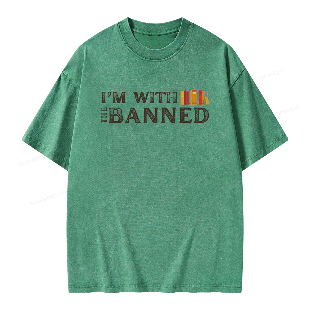 Pagewings I'm With The Banned Unisex Washed T-shirt