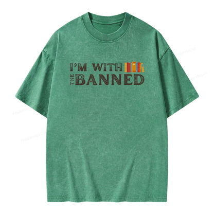 Pagewings I'm With The Banned Unisex Washed T-shirt