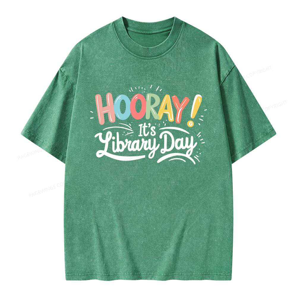 Pagewings Library Day Unisex Washed T-shirt
