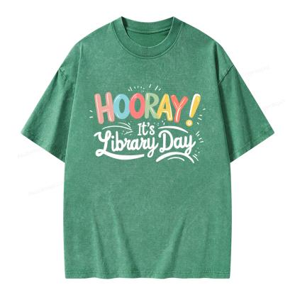 Pagewings Library Day Unisex Washed T-shirt