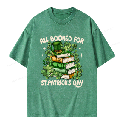 Pagewings All Booked For St Patrick's Day Unisex Washed T-shirt