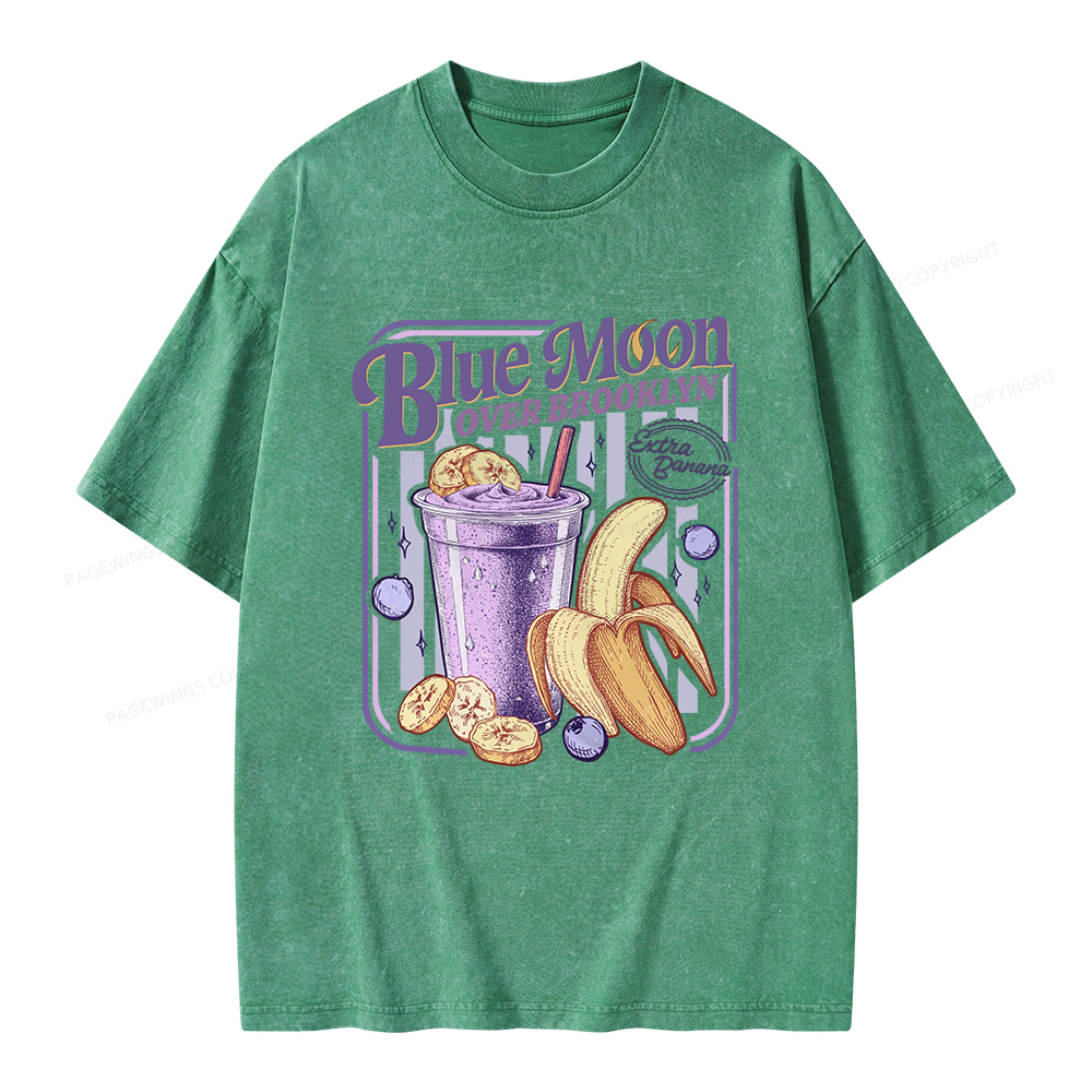 Pagewings Blue Moon Over Brooklyn Unisex Washed T-shirt
