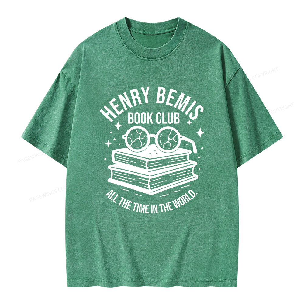 Pagewings Henry Bemis Book Club Unisex Washed T-shirt