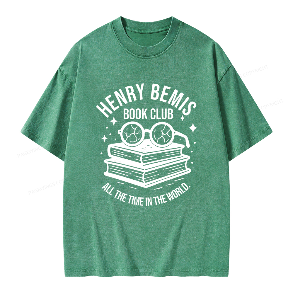 Pagewings Henry Bemis Book Club Unisex Washed T-shirt