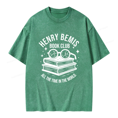 Pagewings Henry Bemis Book Club Unisex Washed T-shirt