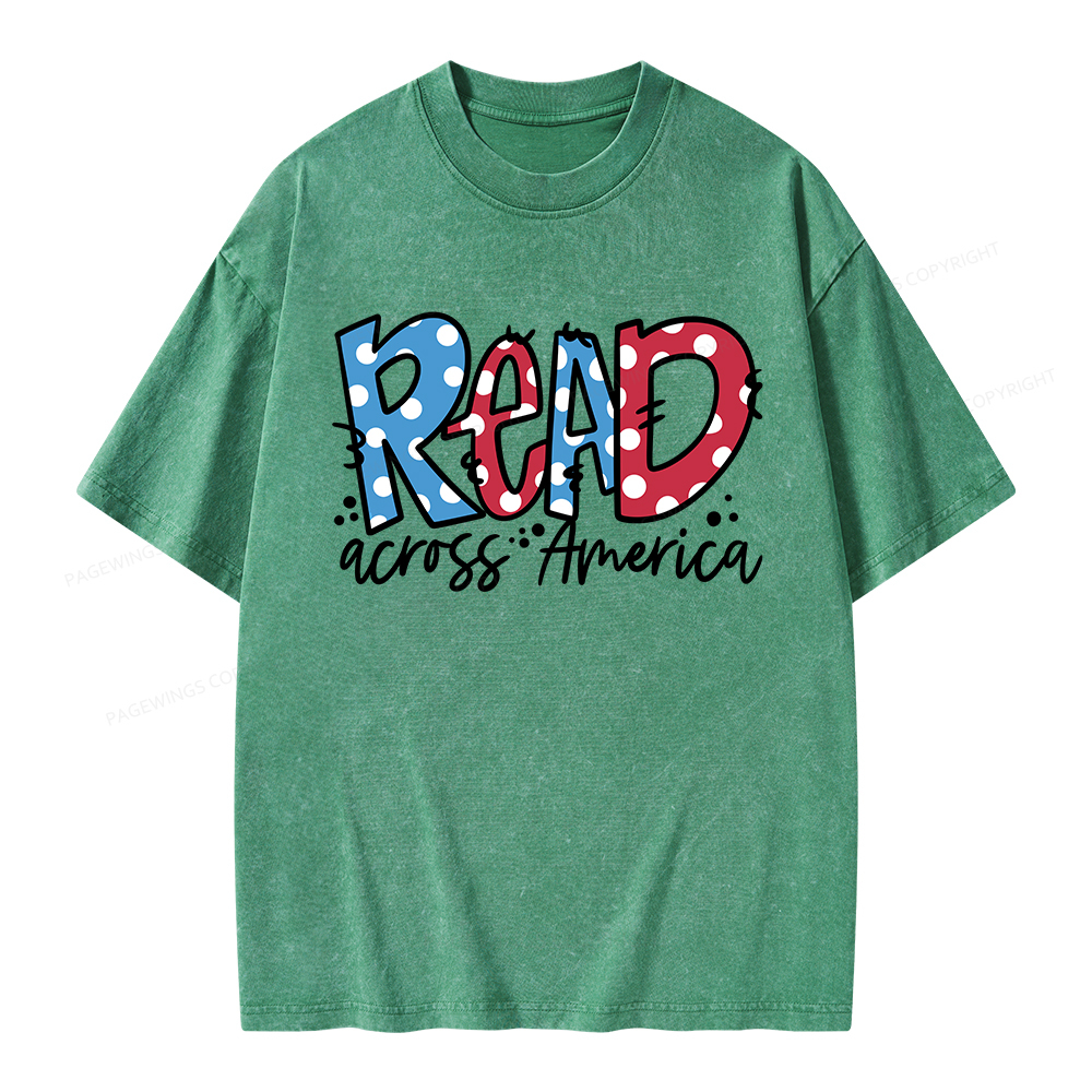 Pagewings Read Across America Unisex Washed T-shirt