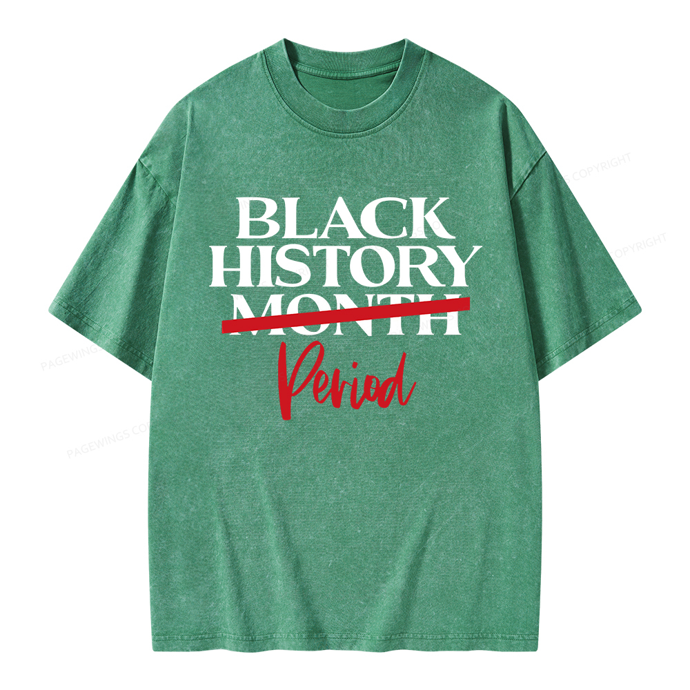 Pagewings Black History Month Period Unisex Washed T-shirt
