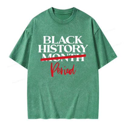 Pagewings Black History Month Period Unisex Washed T-shirt