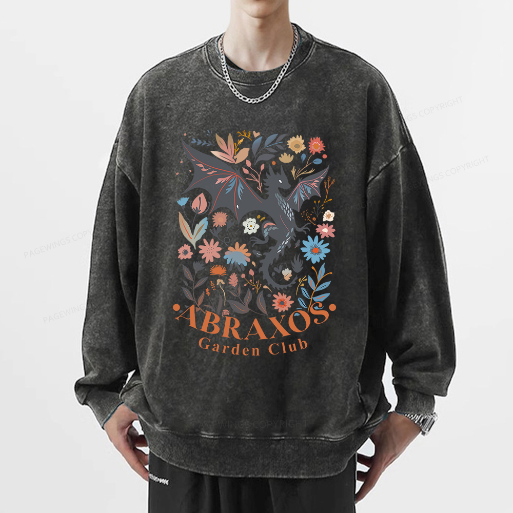 Pagewings Abraxos Flower Shirt Unisex Washed Sweatshirt