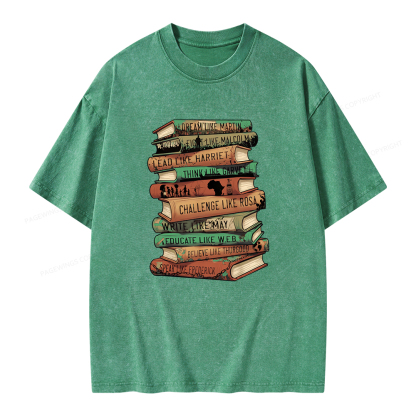 Pagewings Black History Month Books Unisex Washed T-shirt