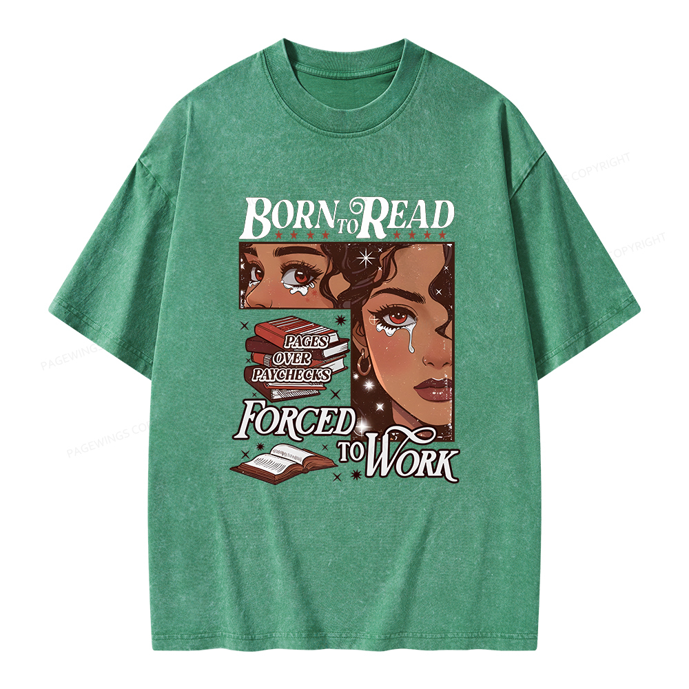 Pagewings Born to Read Bookish Unisex Washed T-shirt