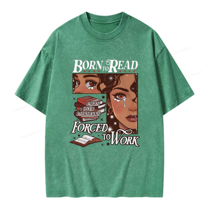 Pagewings Born to Read Bookish Unisex Washed T-shirt