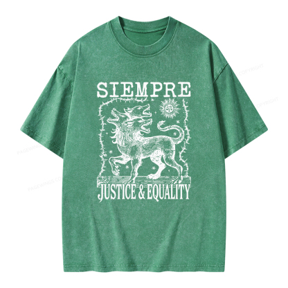 Pagewings Siempre Justice Equality Unisex Washed T-shirt