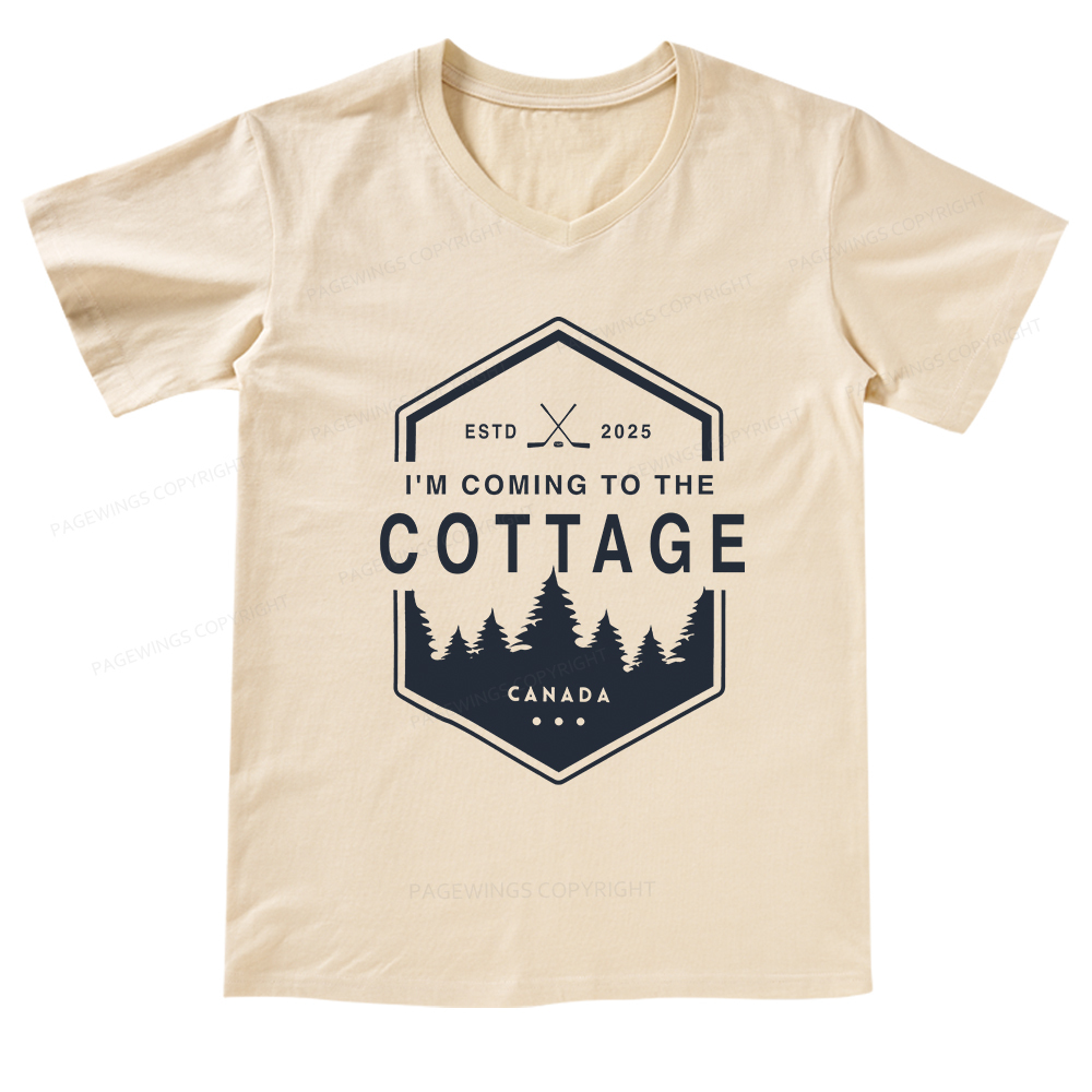 Pagewings Coming To The Cottage V-neck T-shirt