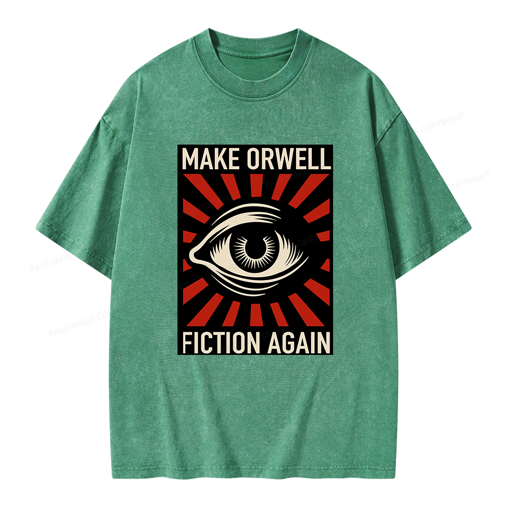 Pagewings Make Orwell Fiction Again Unisex Washed T-shirt