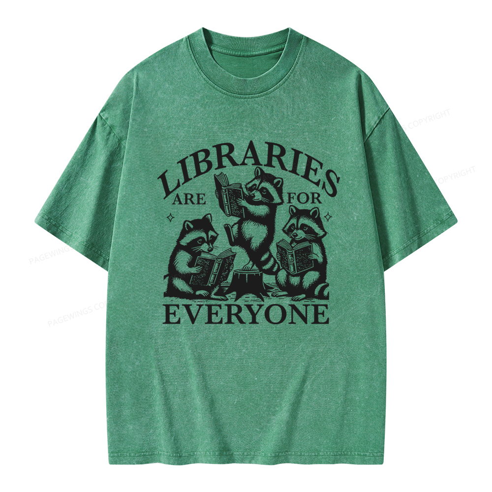 Pagewings Libraries are for everyone Unisex Washed T-shirt