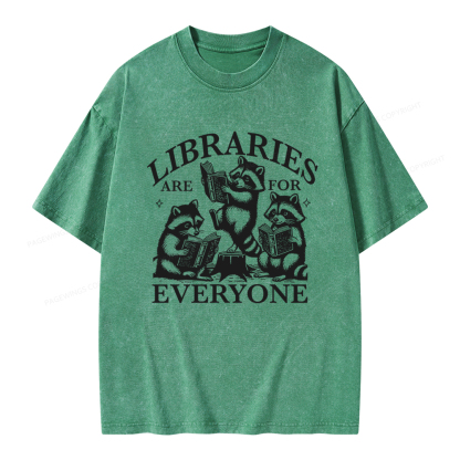 Pagewings Libraries are for everyone Unisex Washed T-shirt