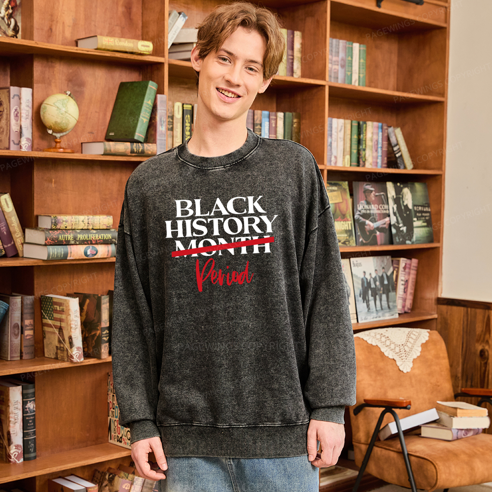 Pagewings Black History Month Period Washed Sweatshirt