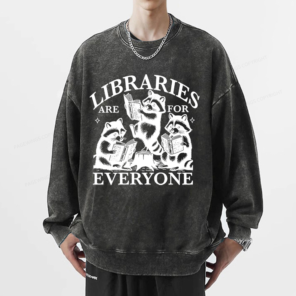 Pagewings Libraries are for everyone Unisex Washed Sweatshirt